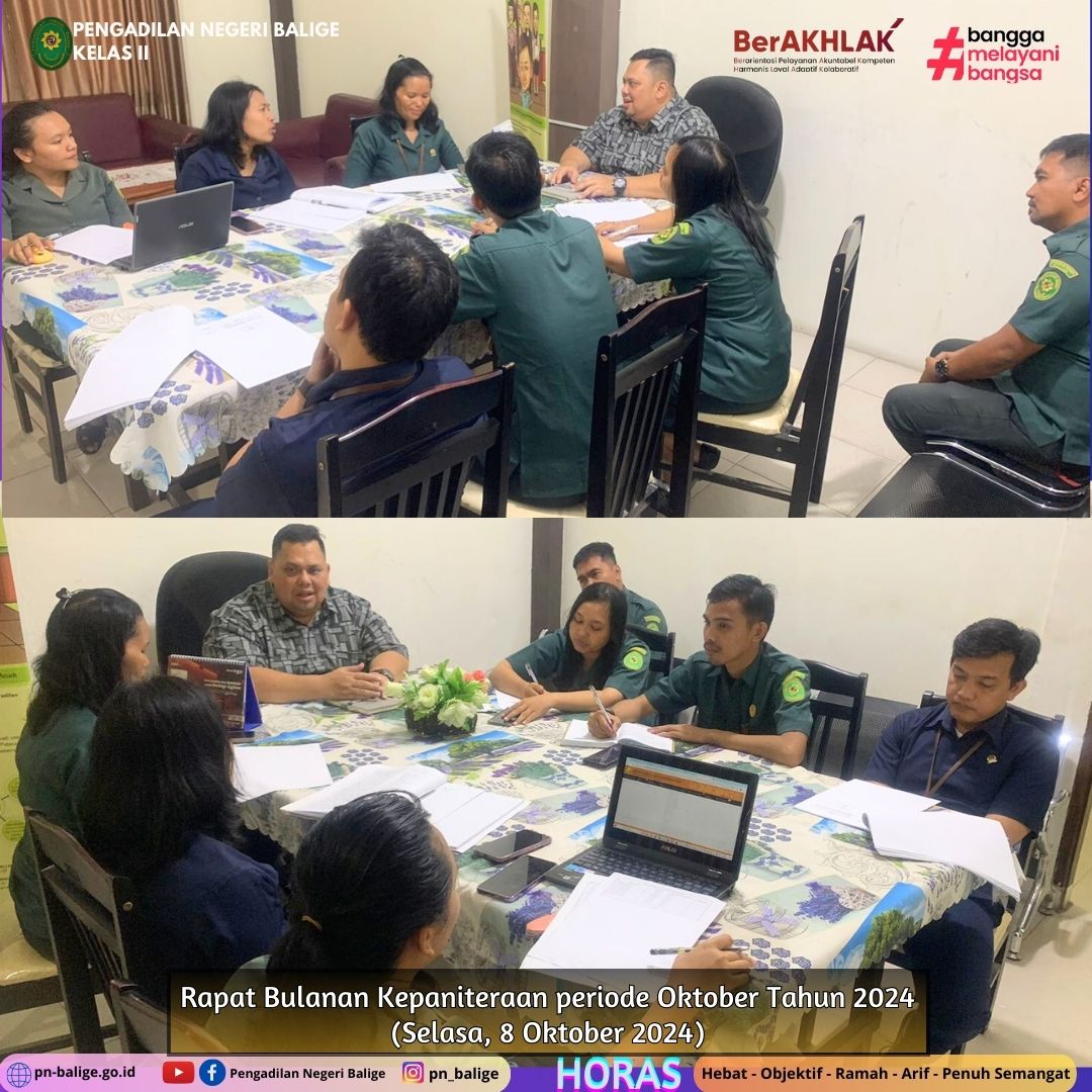 RAPAT BULANAN KEPANITERAAN PERIODE OKTOBER 2024
