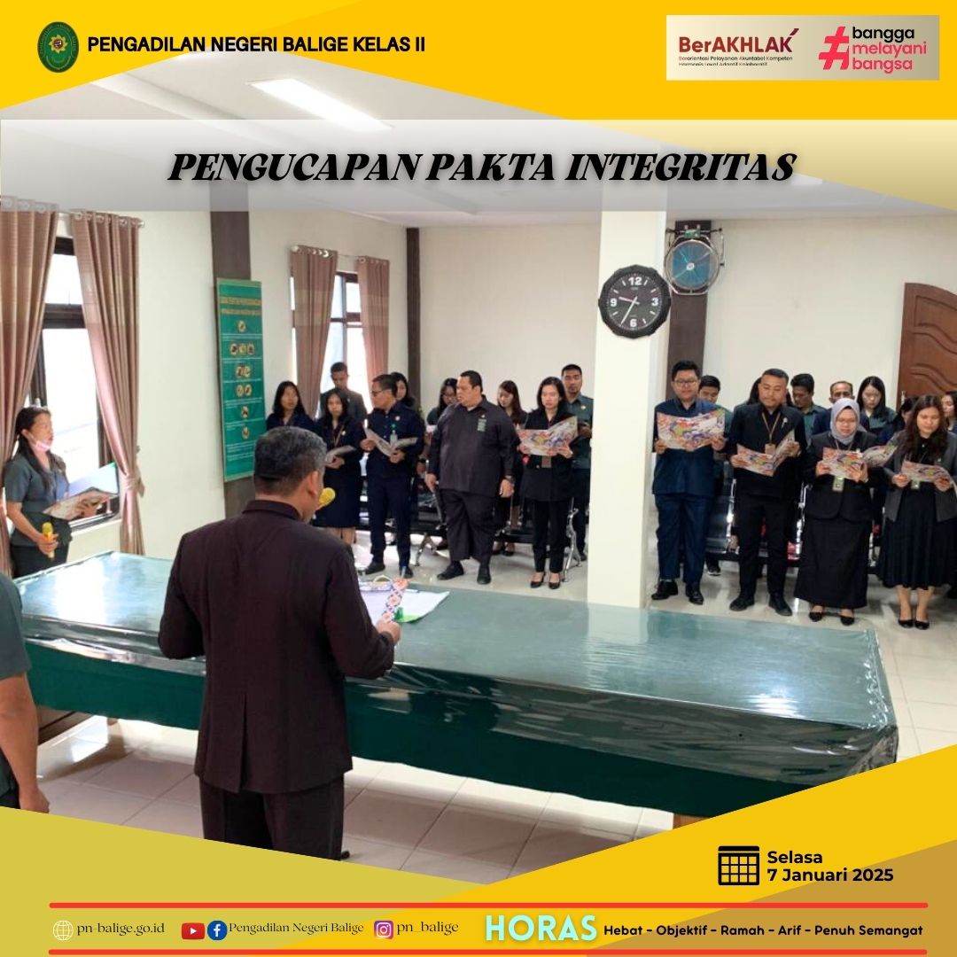 PENGUCAPAN DAN PENANDATANGANAN PAKTA INTEGRITAS, PERJANJIAN KINERJA DAN KOMITMEN BERSAMA TAHUN 2025