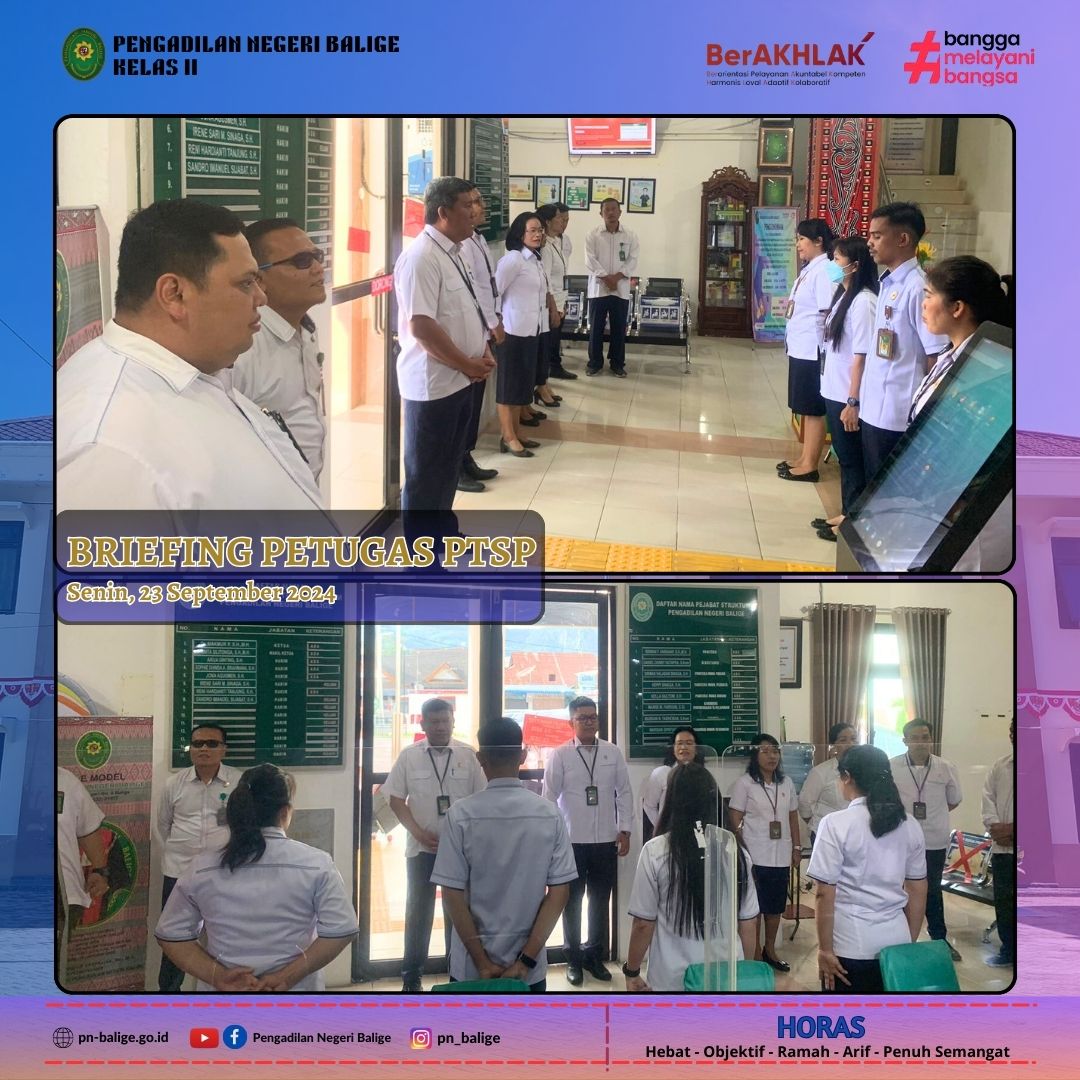 BRIEFING PETUGAS PTSP - Senin, 23 September 2024