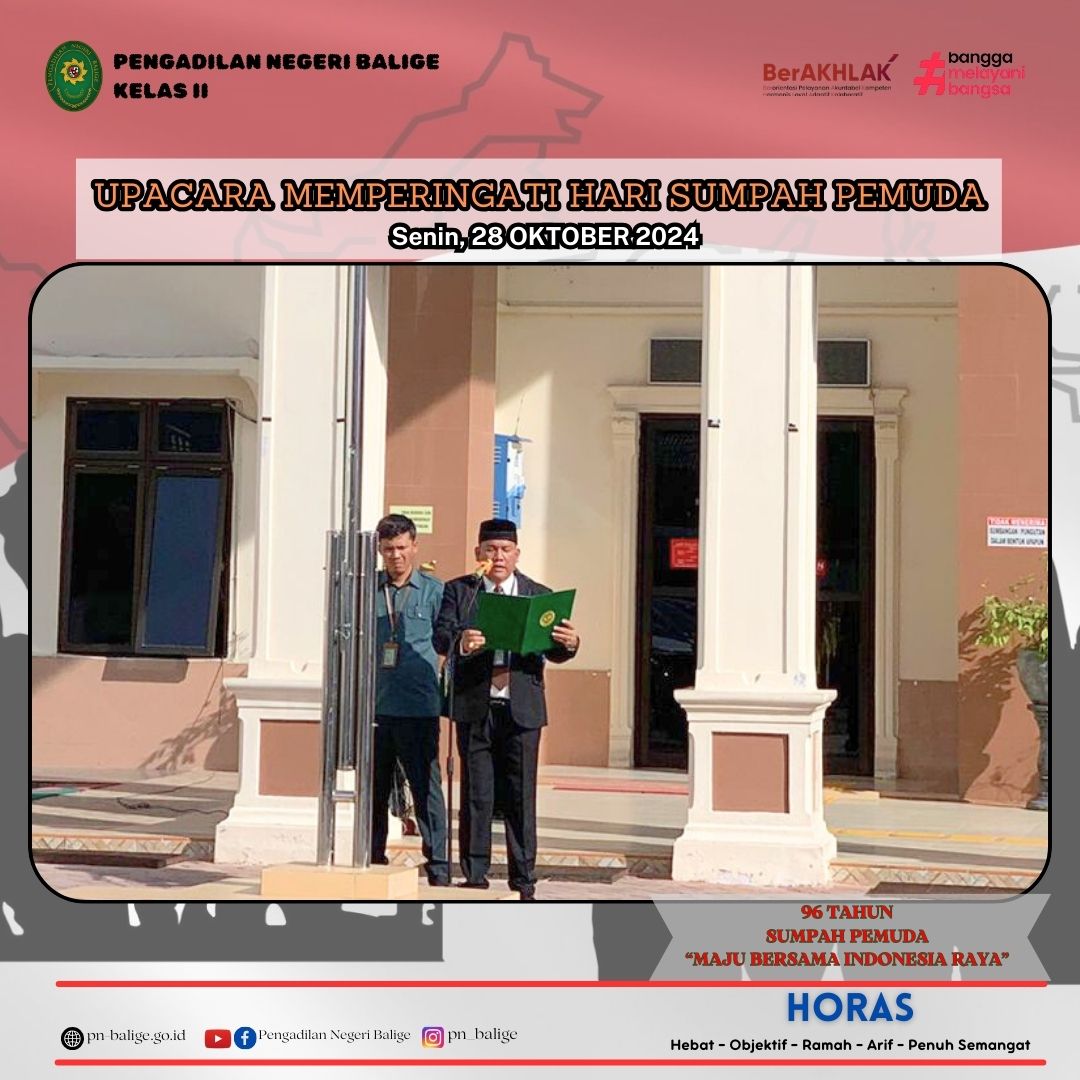 UPACARA MEMPERINGATI HARI SUMPAH PEMUDA KE-96 TAHUN UPACARA MEMPERINGATI HARI SUMPAH PEMUDA KE-96 TAHUN