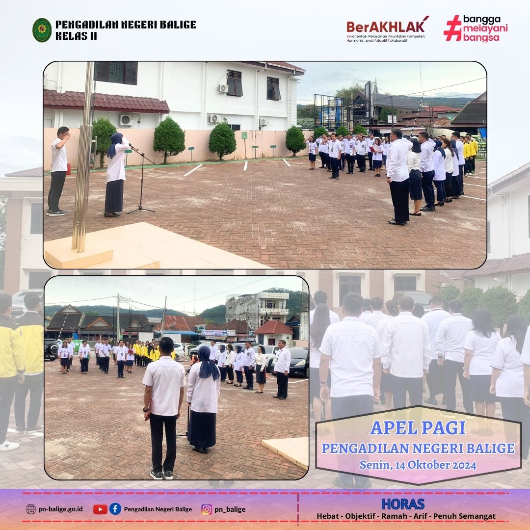KEGIATAN APEL PAGI - Senin, 14 Oktober 2024