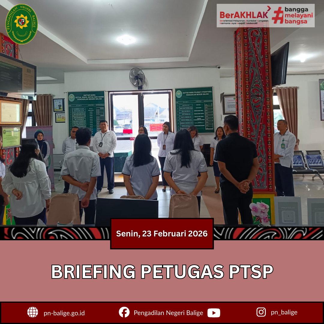 KEGIATAN BRIEFING PAGI PETUGAS PTSP