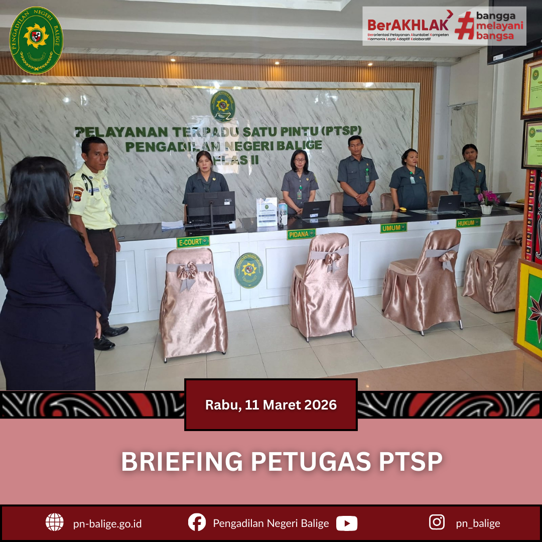 KEGIATAN BRIEFING PETUGAS PTSP