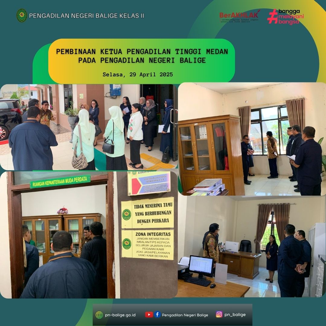 BAPAK KETUA PENGADILAN TINGGI MEDAN MELAKUKAN PEMBINAAN PADA PENGADILAN NEGERI BALIGE BAPAK KETUA PENGADILAN TINGGI MEDAN MELAKUKAN PEMBINAAN PADA PENGADILAN NEGERI BALIGE