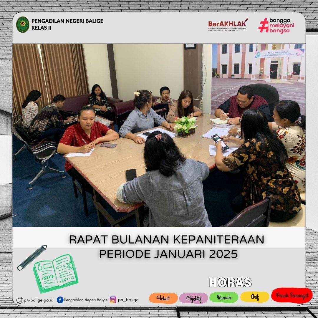 RAPAT BULANAN KEPANITERAAN PERIODE JANUARI 2025