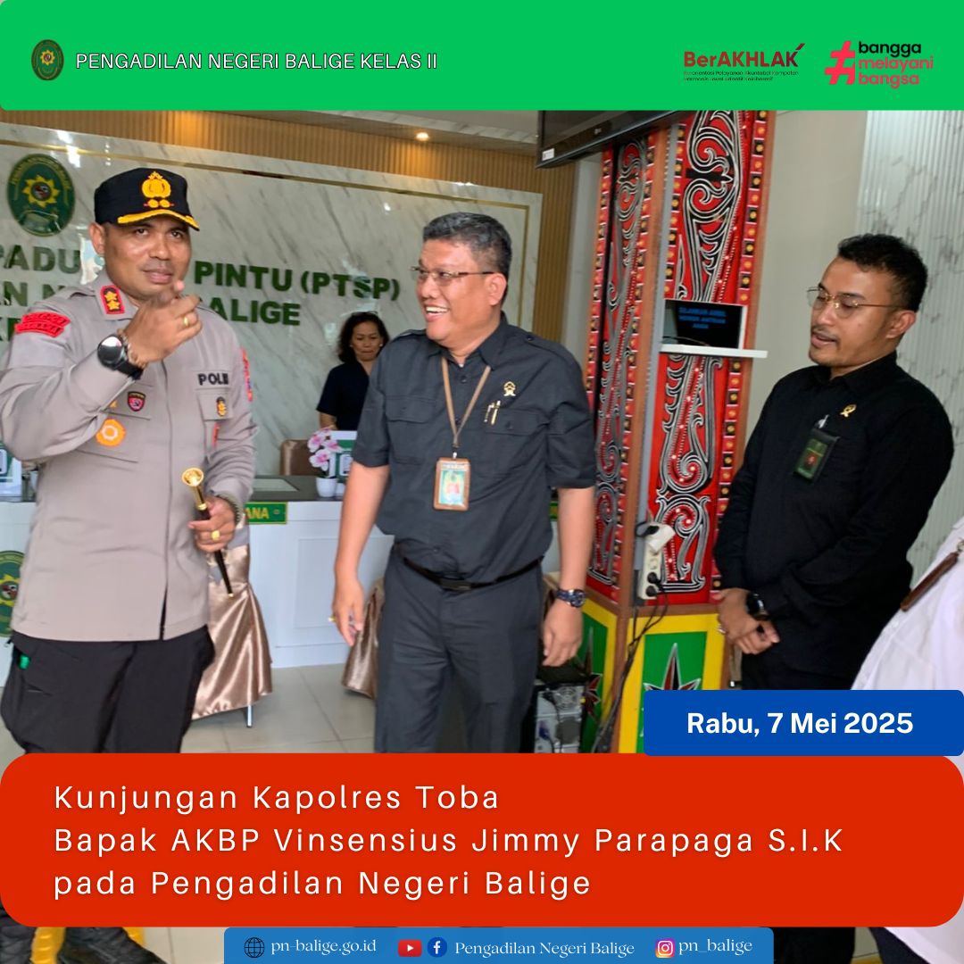 KUNJUNGAN KAPOLRES TOBA PADA PENGADILAN NEGERI BALIGE KUNJUNGAN KAPOLRES TOBA PADA PENGADILAN NEGERI BALIGE