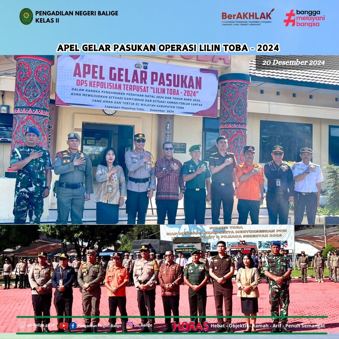 PANITERA MUDA PIDANA MENGHADIRI ACARA APEL GELAR PASUKAN OPERASI LILIN TOBA - 2024