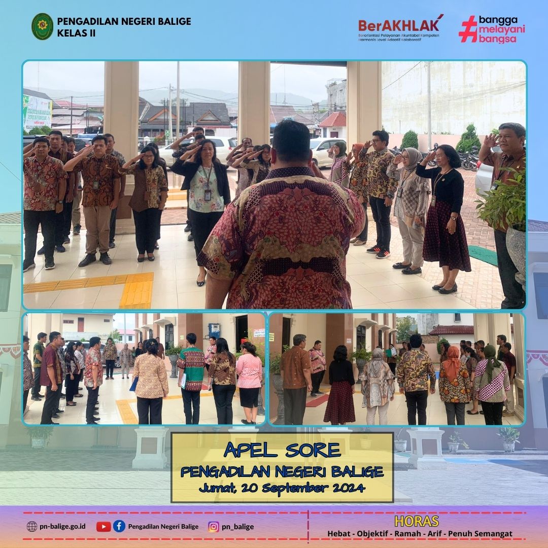 KEGIATAN APEL SORE - Jumat, 20 September 2024