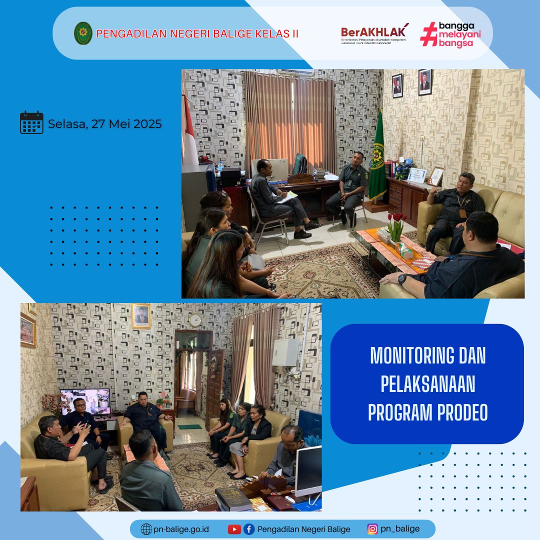 MONITORING DAN PELAKSANAAN PROGRAM PRODEO MONITORING DAN PELAKSANAAN PROGRAM PRODEO