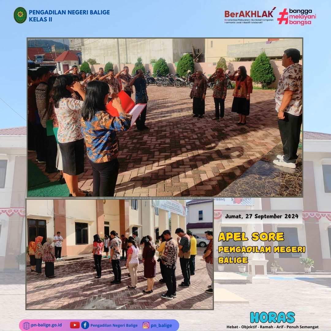 KEGIATAN APEL SORE - Jumat, 27 September 2024
