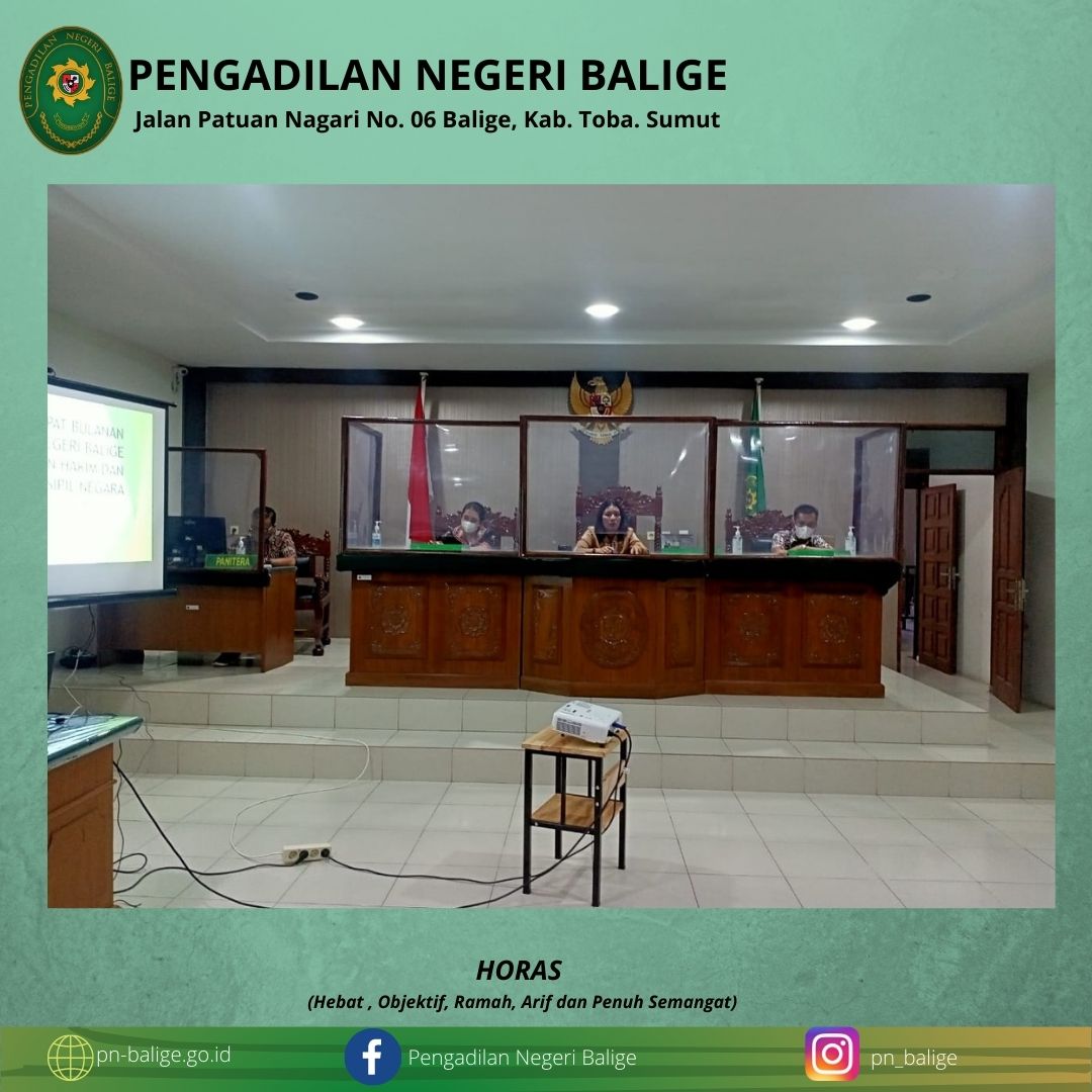 Rapat Bulanan Pengadilan Negeri Balige Bulan Oktober 2021