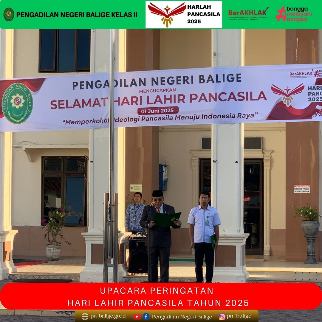 PENGADILAN NEGERI BALIGE SELENGGARAKAN UPACARA HARI LAHIR PANCASILA