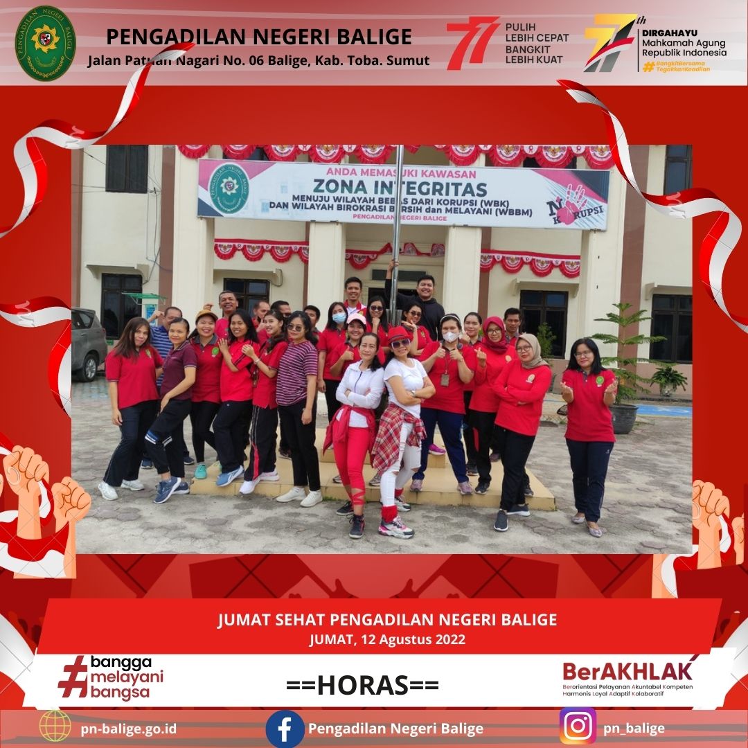 JUMAT SEHAT PENGADILAN NEGERI BALIGE