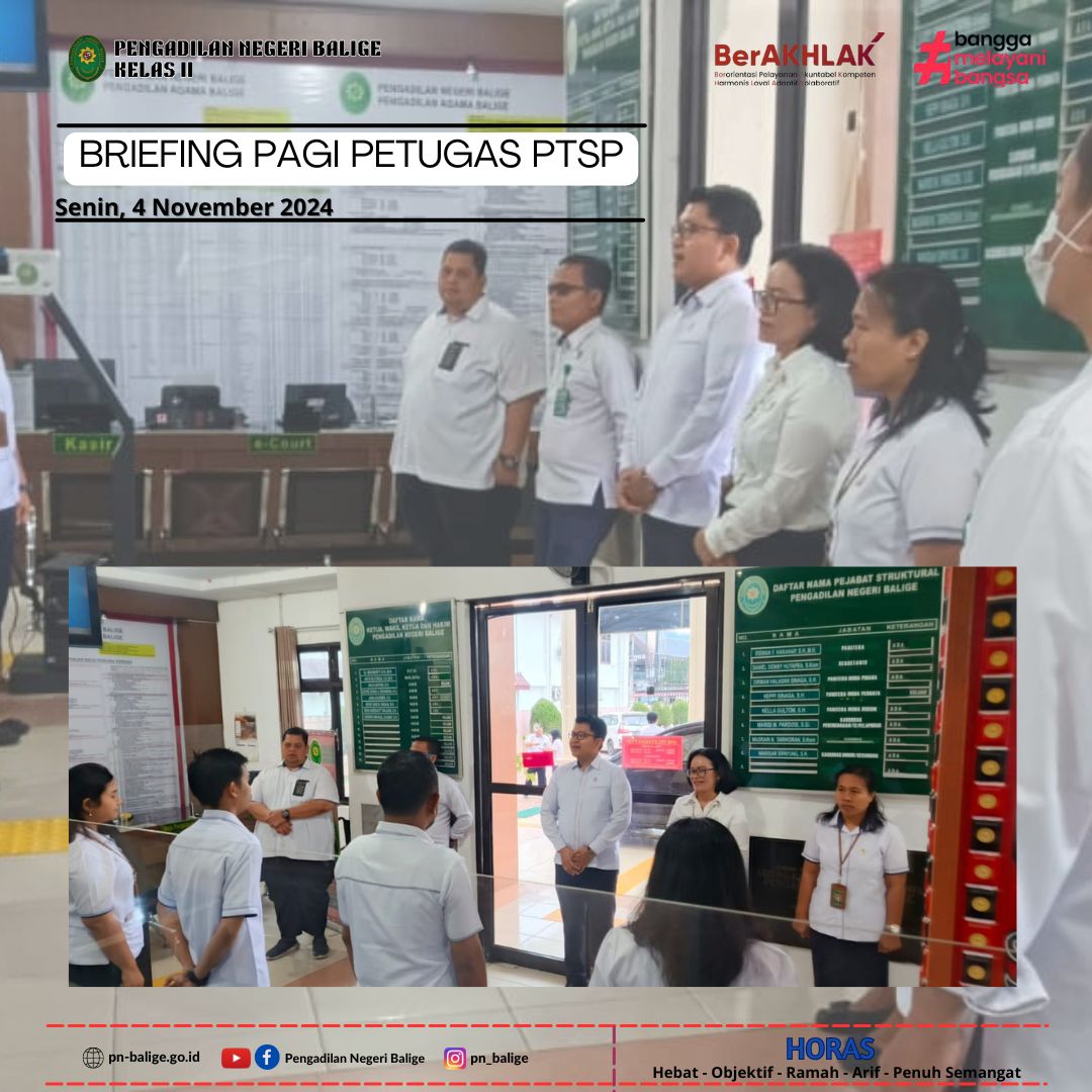 BRIEFING PAGI PETUGAS PTSP BRIEFING PAGI PETUGAS PTSP