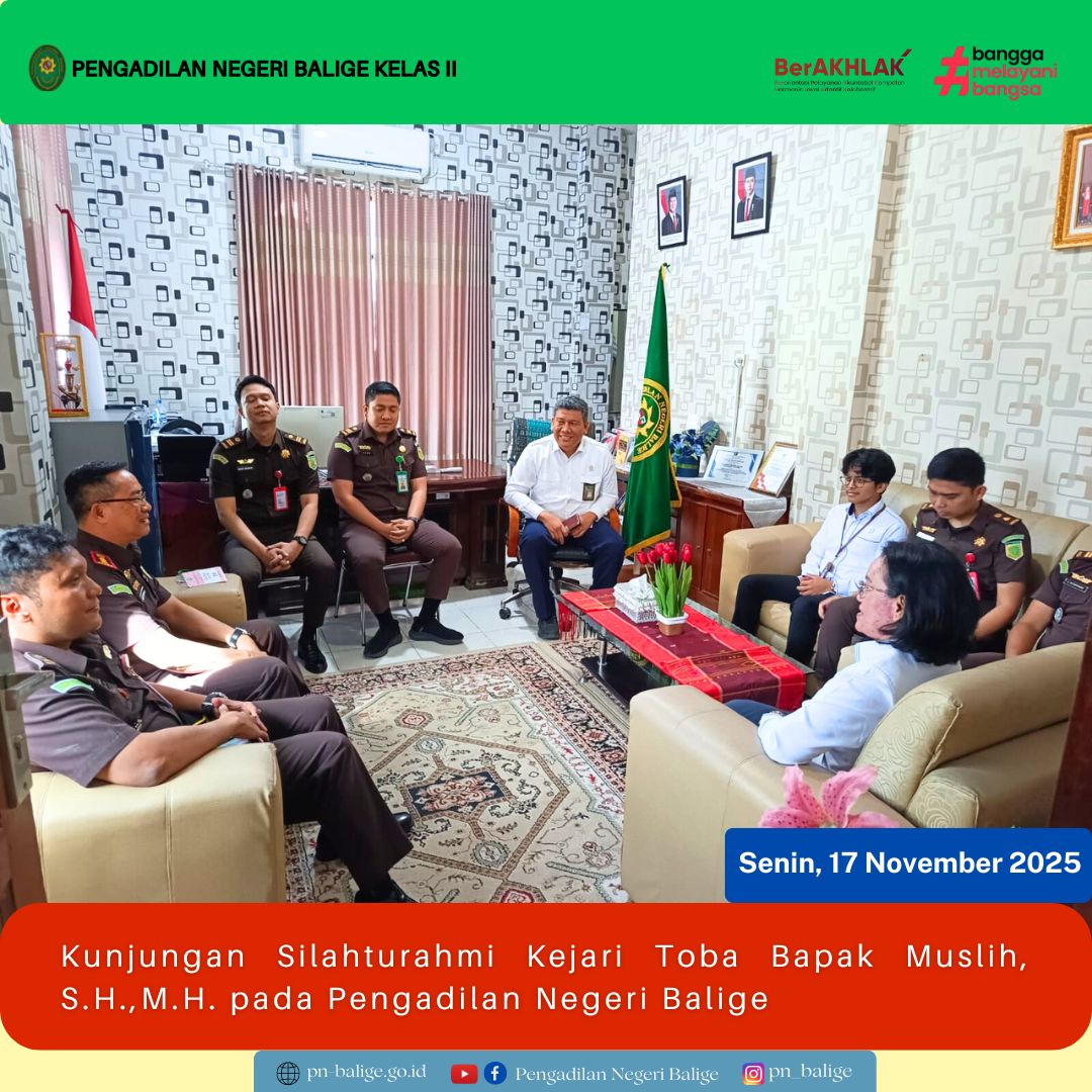 KETUA PENGADILAN NEGERI BALIGE MENERIMA KUNJUNGAN KEJARI TOBA KETUA PENGADILAN NEGERI BALIGE MENERIMA KUNJUNGAN KEJARI TOBA