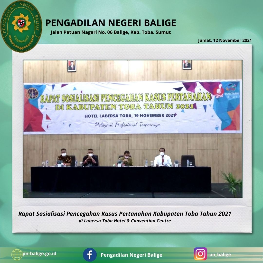 Rapat Sosialisasi Pencegahan Kasus Pertanahan Tahun 2021
