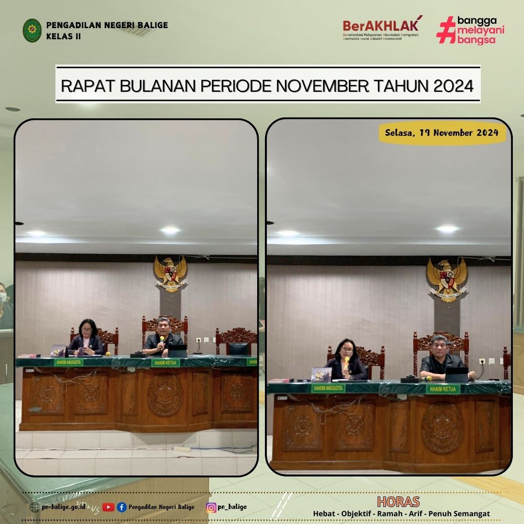 RAPAT BULANAN PERIODE NOVEMBER TAHUN 2024