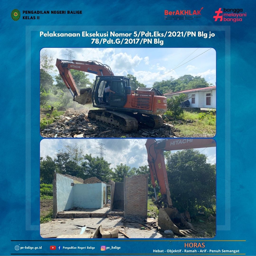 PENGADILAN NEGERI BALIGE MELAKSANAKAN EKSEKUSI PERKARA NOMOR 5/Pdt.Eks/2021/PN Blg jo 78/Pdt.G/2017/PN Blg