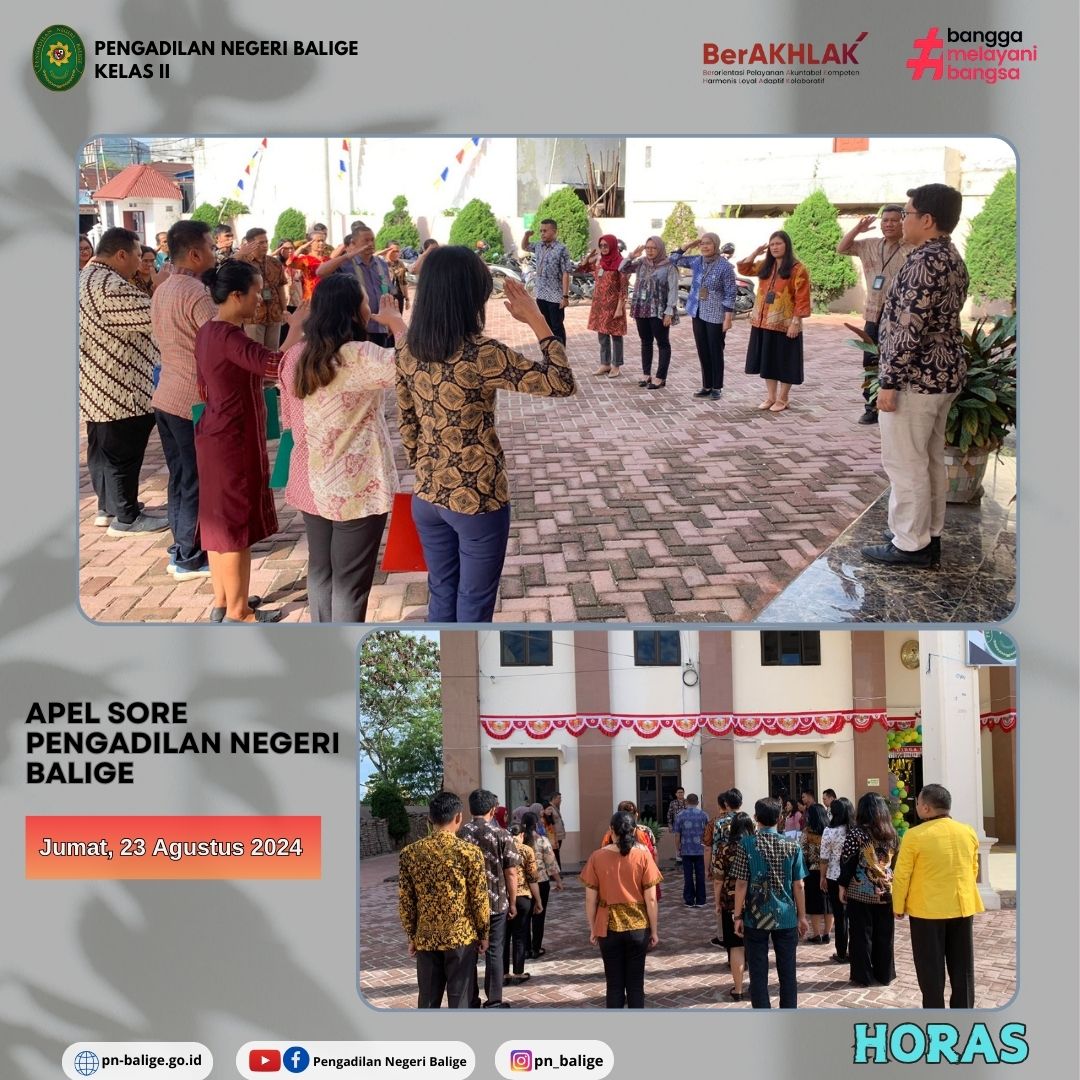 KEGIATAN APEL SORE - Jumat, 23 Agustus 2024 KEGIATAN APEL SORE - Jumat, 23 Agustus 2024