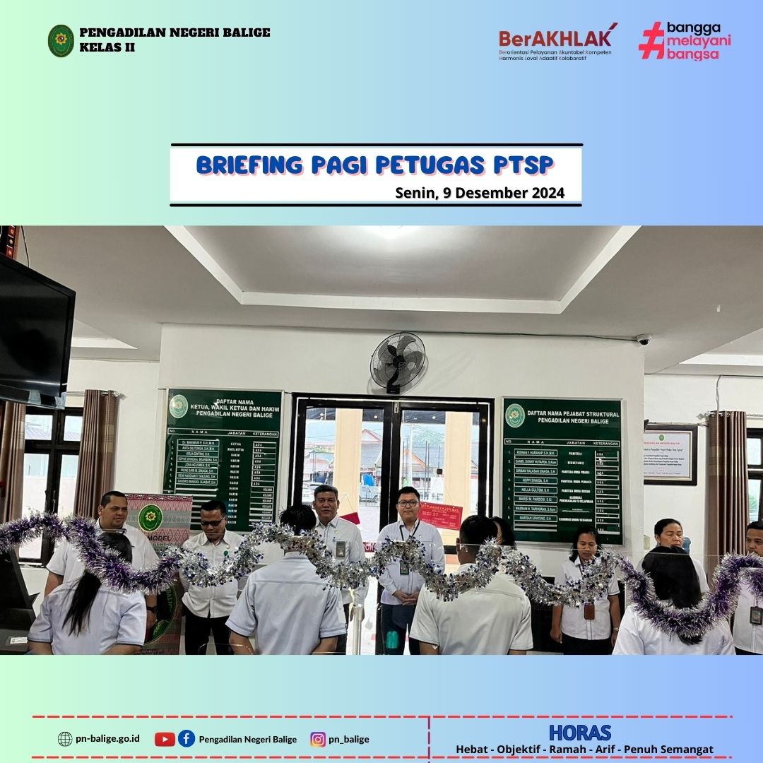 BRIEFING PAGI PETUGAS PTSP