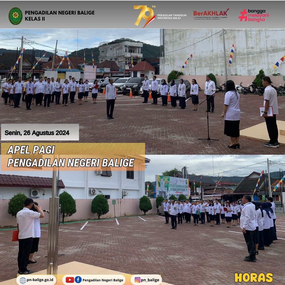 KEGIATAN APEL PAGI - Senin, 26 Agustus 2024