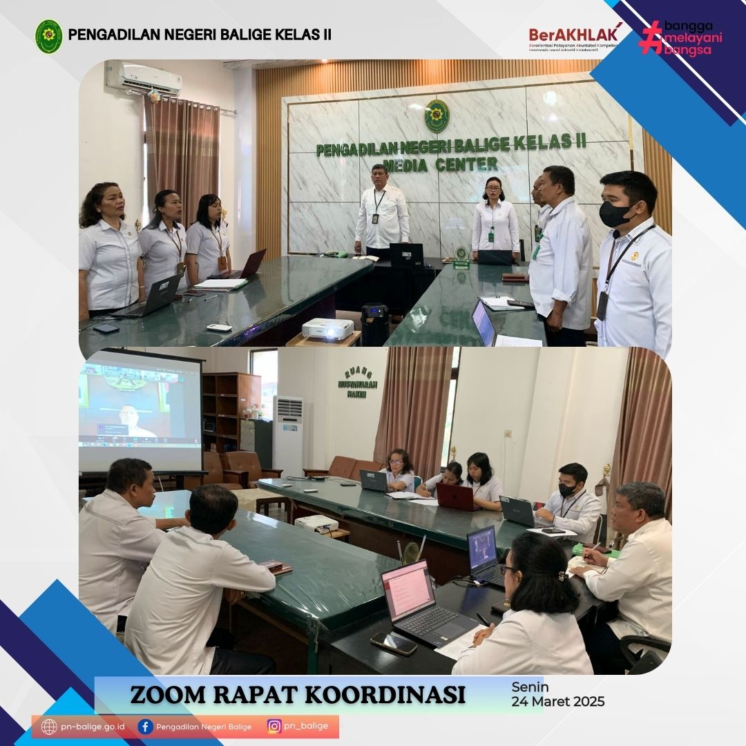 RAPAT KOORDINASI DENGAN DIRJEN BADILUM SECARA VIRTUAL