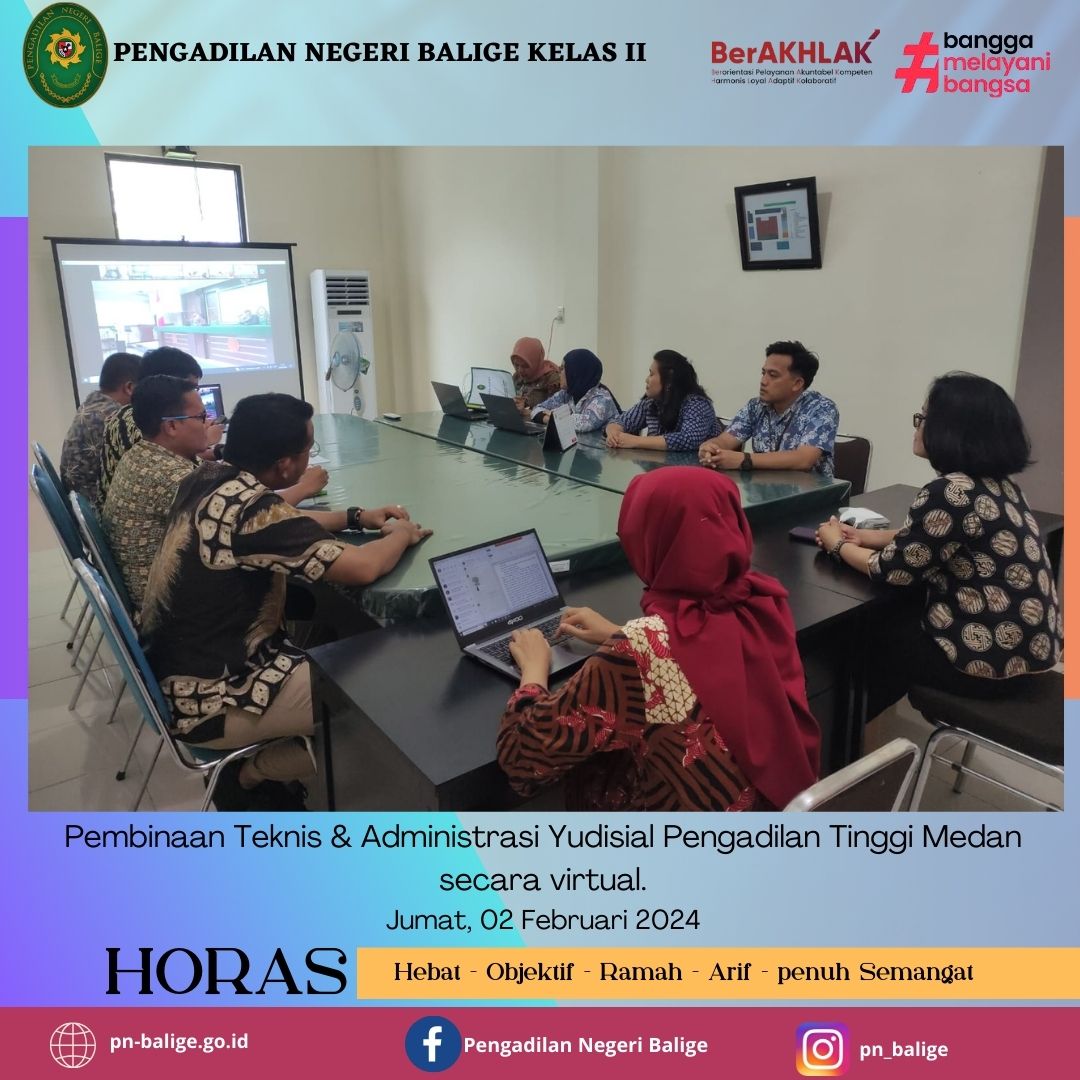PEMBINAAN TEKNIS & ADMINISTRASI YUDISIAL PENGADILAN TINGGI MEDAN SECARA VIRTUAL. PEMBINAAN TEKNIS & ADMINISTRASI YUDISIAL PENGADILAN TINGGI MEDAN SECARA VIRTUAL.