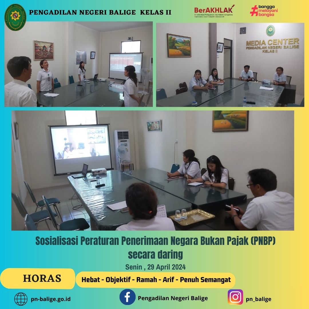 Sosialisasi Peraturan Penerimaan Negara Bukan Pajak (PNBP)  secara daring.