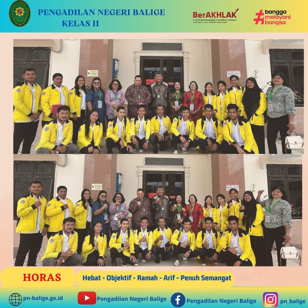 Ketua Pengadilan Negeri Balige menerima Dosen Pendamping dan Mahasiswa Fakultas Hukum Universitas Sisingamangaraja XII (Tapanuli) UNITA  yang akan melaksanakan Klinis  di Pengadilan Negeri Balige.