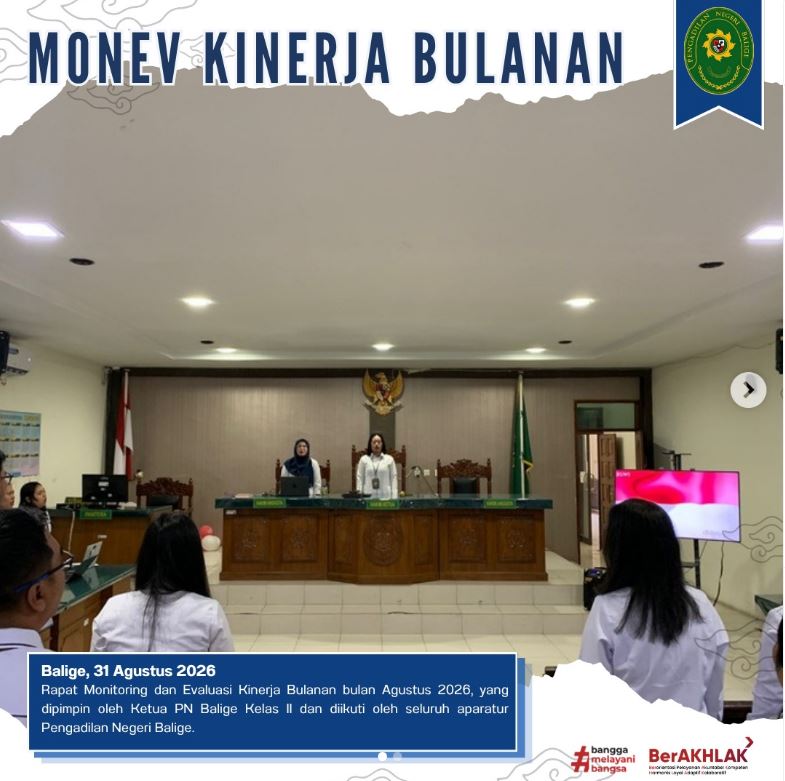 Rapat Monitoring dan Evaluasi Kinerja Bulanan Bulan Agustus 2026