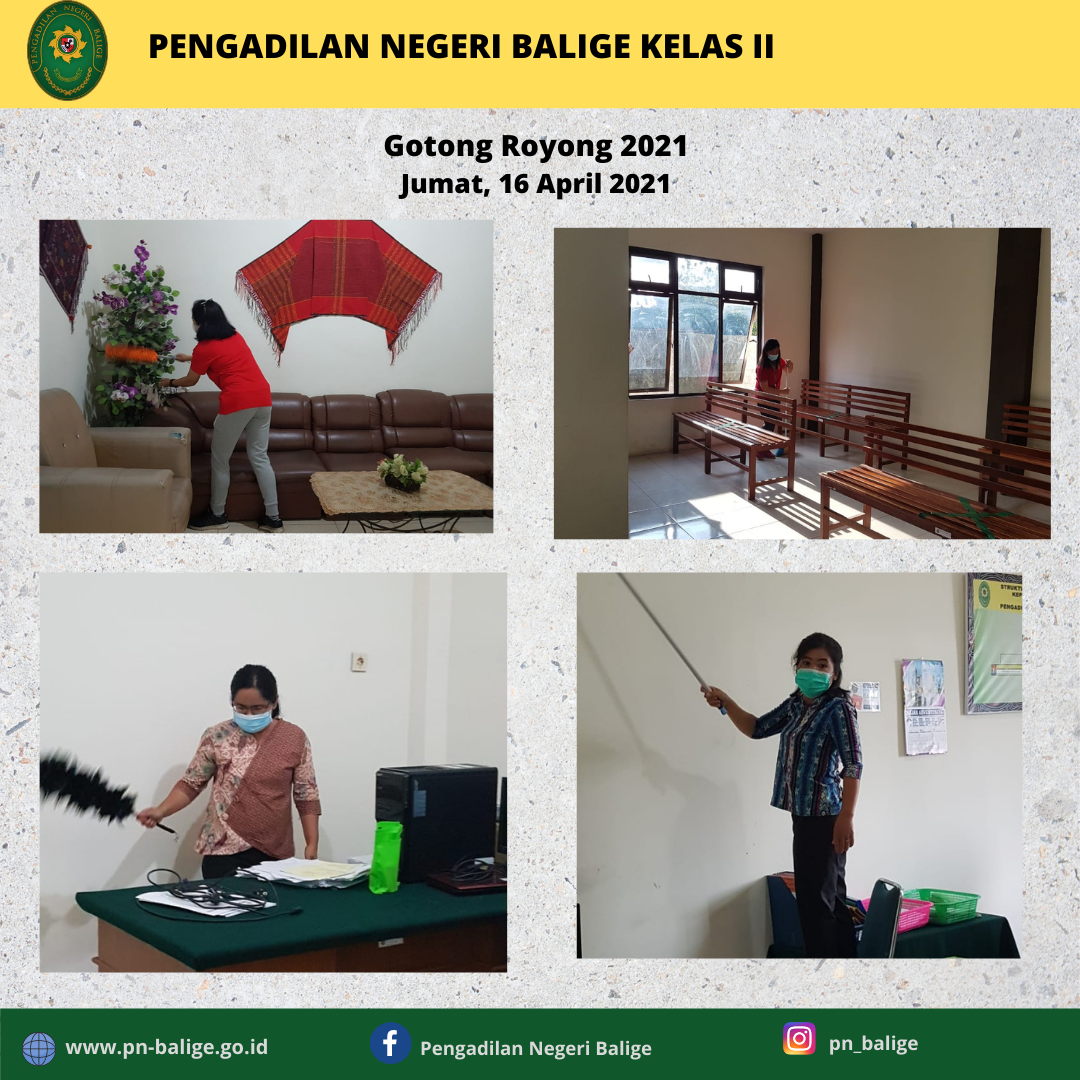 Kegiatan Gotong-royong di Pengadilan Negeri Balige