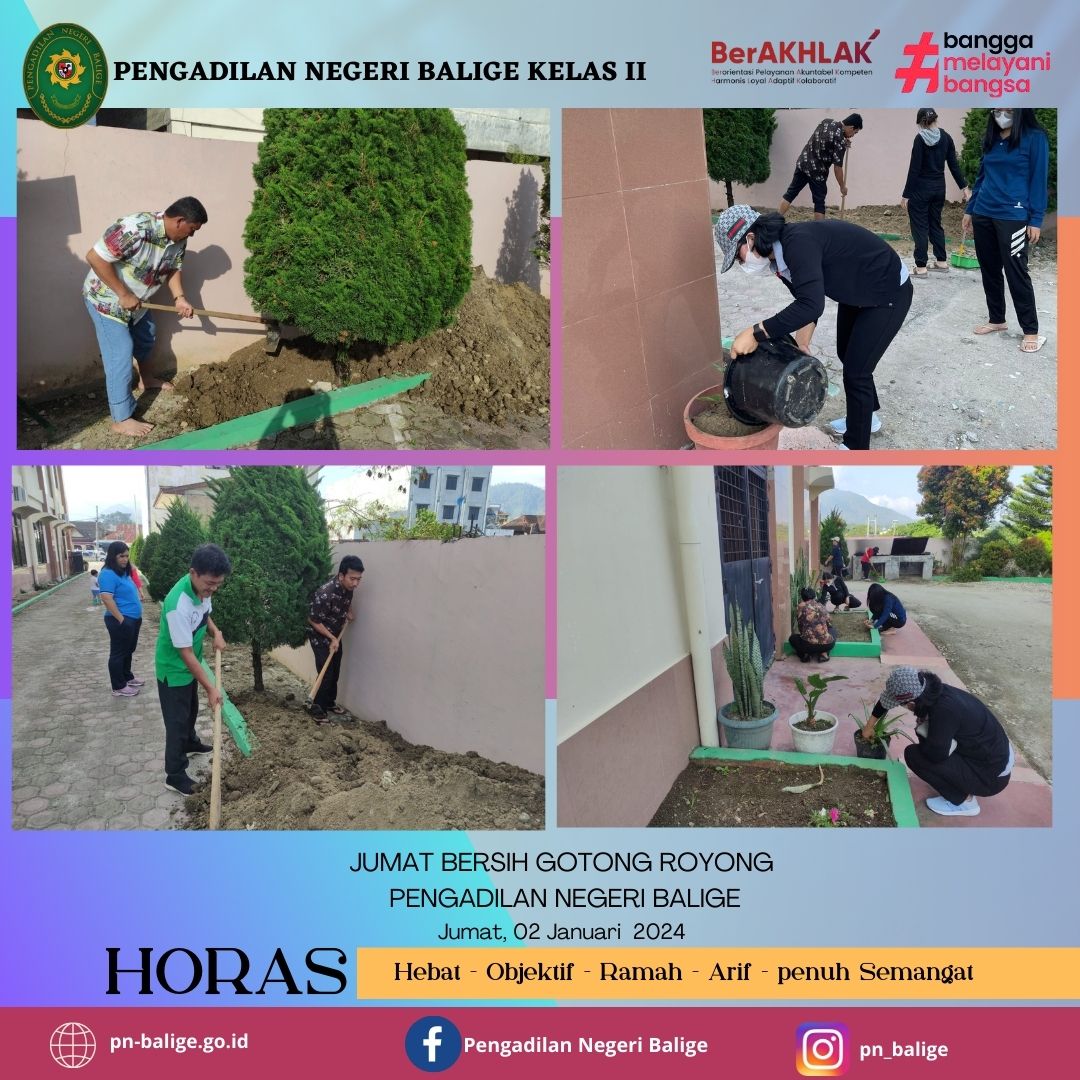 JUMAT BERSIH GOTONG ROYONG  PENGADILAN NEGERI BALIGE