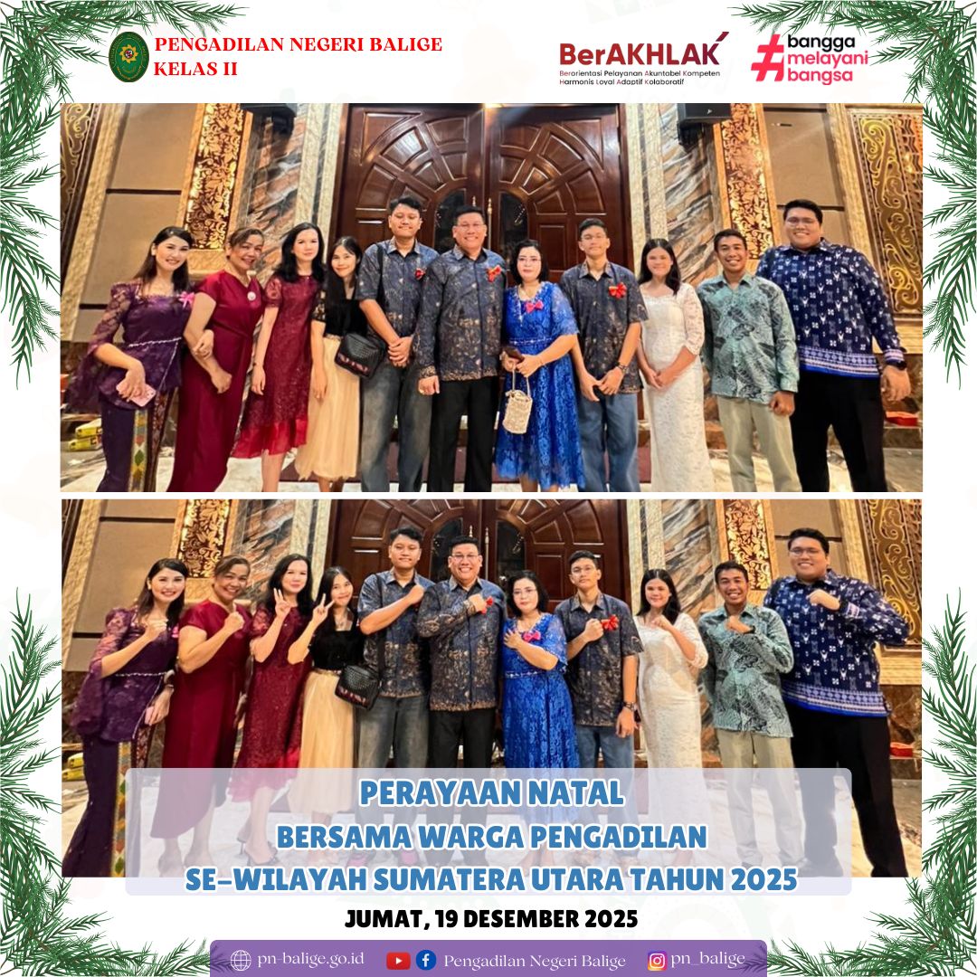 PERAYAAN NATAL BERSAMA WARGA PENGADILAN SE-WILAYAH SUMATERA UTARA TAHUN 2025
