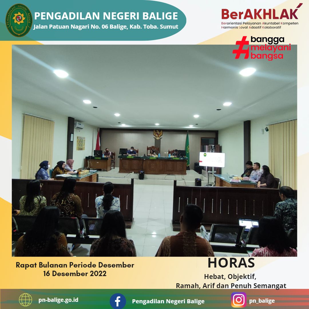 RAPAT BULANAN PERIODE DESEMBER 2022, RAPAT PENYUSUNAN BASELINE TA 2024, RAPAT PENYUSUNAN KEGIATAN TAHUN 2022 DAN RAPAT PENYUSUNAN SAKIP TAHUN 2022