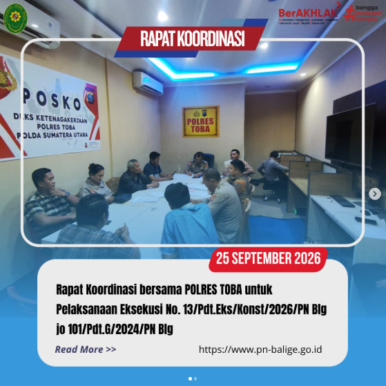 Rapat Koordinasi Persiapan Eksekusi